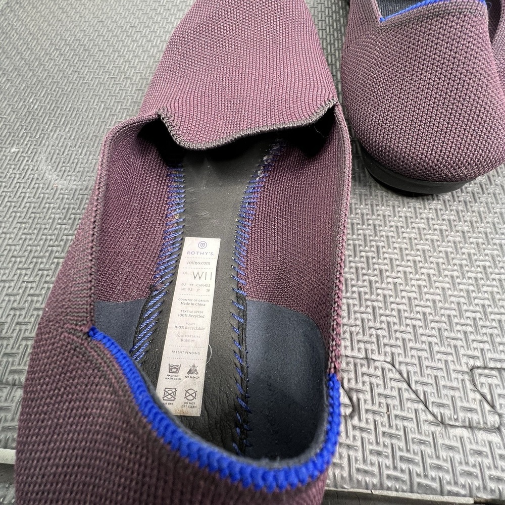 Rothy's The Driver Flats W11 Burgundy Purple Knit Loafers Recycled Comfortable - Picture 8 of 11